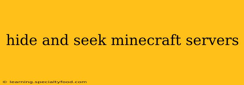 hide and seek minecraft servers