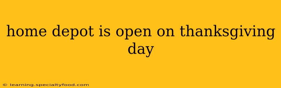 home depot is open on thanksgiving day
