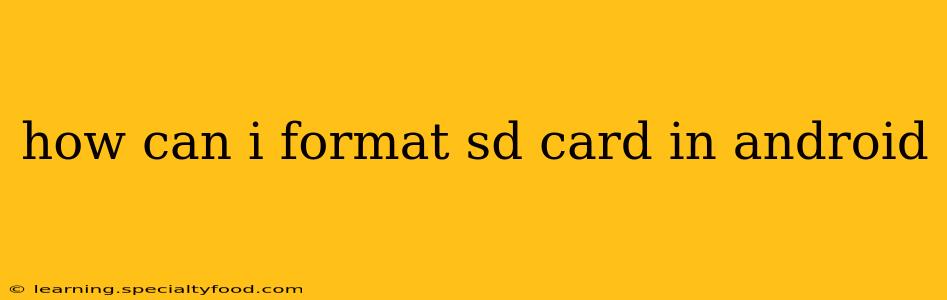 how can i format sd card in android