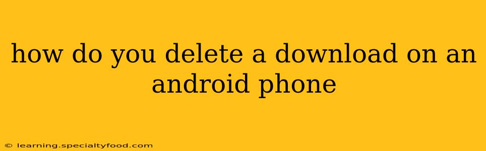 how do you delete a download on an android phone
