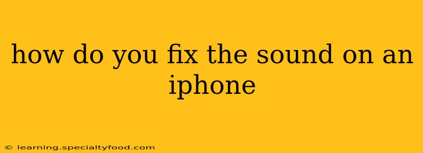 how do you fix the sound on an iphone