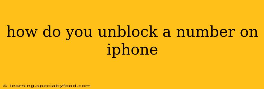 how do you unblock a number on iphone