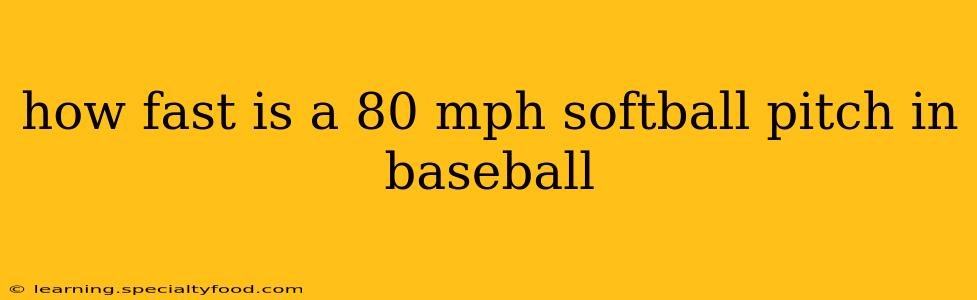 how fast is a 80 mph softball pitch in baseball