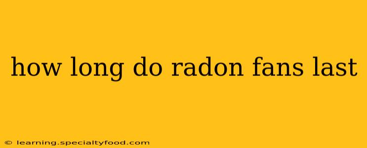 how long do radon fans last