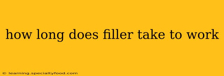 how long does filler take to work