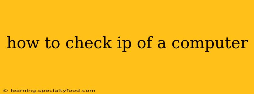 how to check ip of a computer