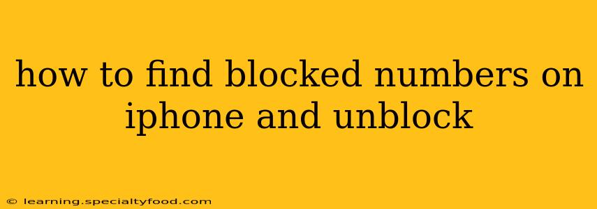 how to find blocked numbers on iphone and unblock