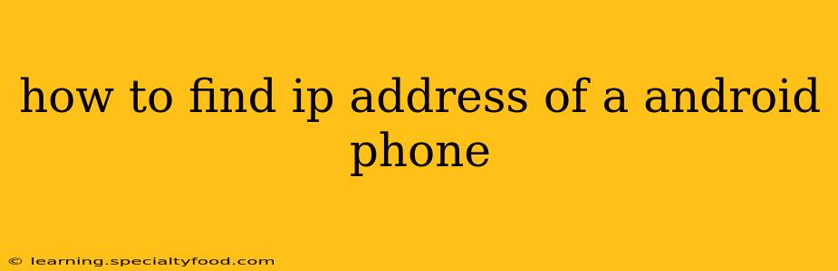 how to find ip address of a android phone