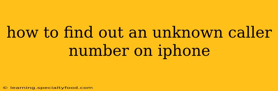 how to find out an unknown caller number on iphone