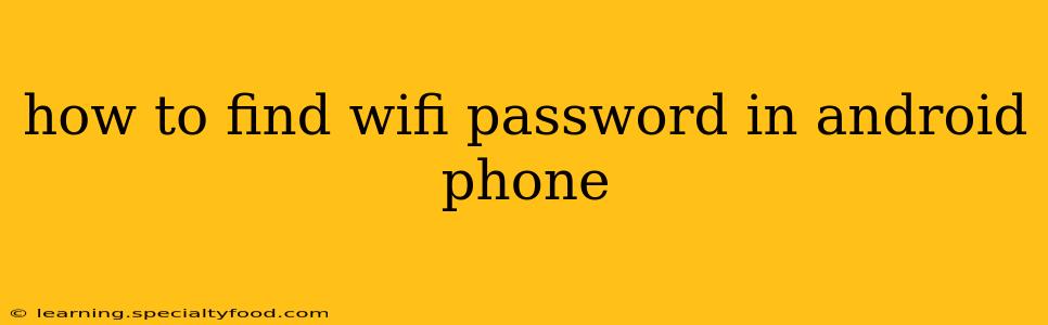 how to find wifi password in android phone