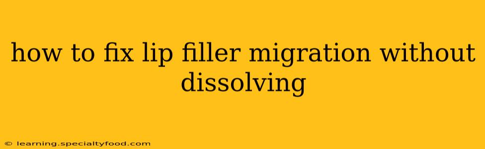 how to fix lip filler migration without dissolving