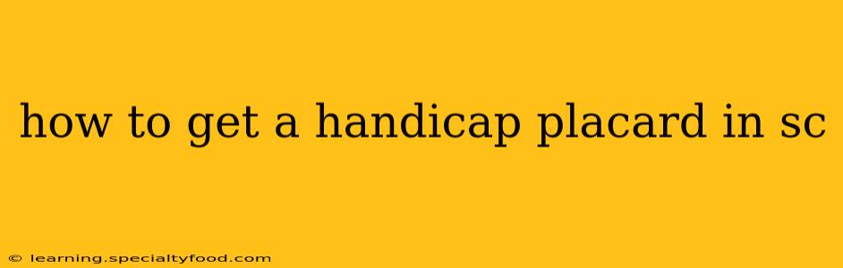 how to get a handicap placard in sc