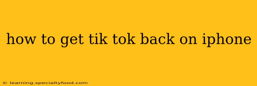 how to get tik tok back on iphone