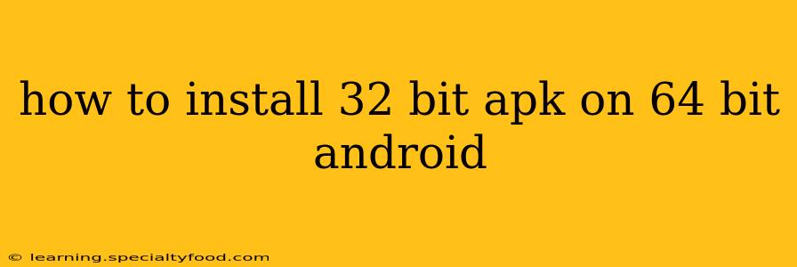 how to install 32 bit apk on 64 bit android
