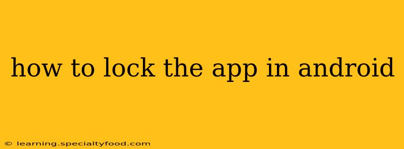 how to lock the app in android