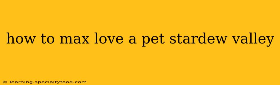 how to max love a pet stardew valley