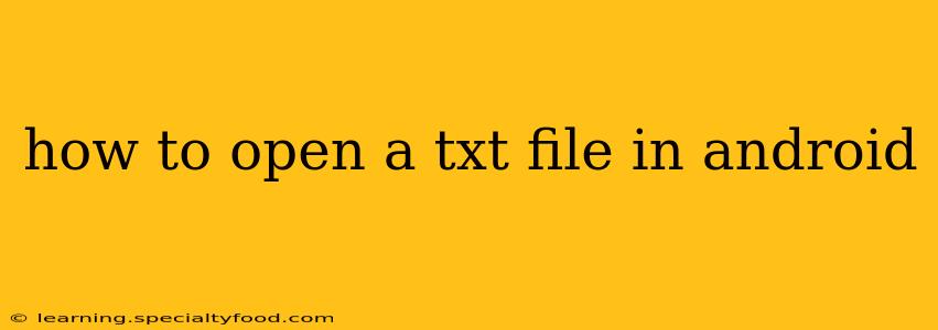 how to open a txt file in android