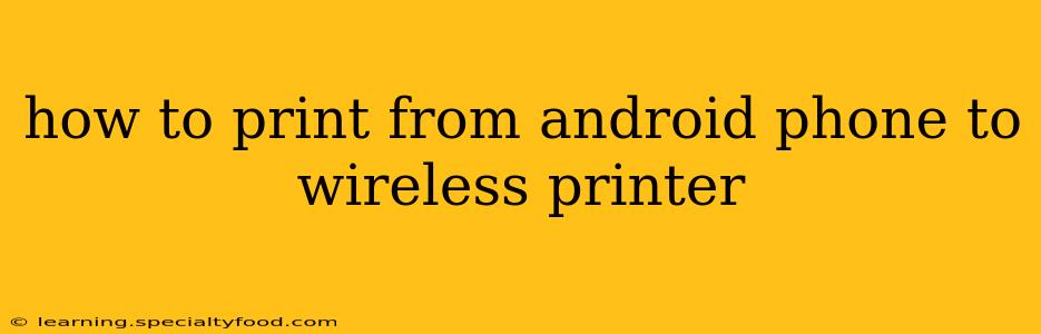 how to print from android phone to wireless printer