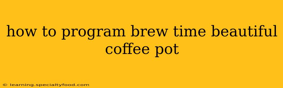 how to program brew time beautiful coffee pot