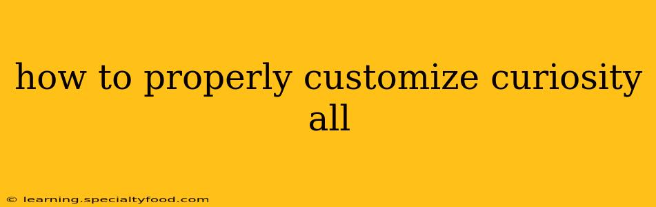 how to properly customize curiosity all