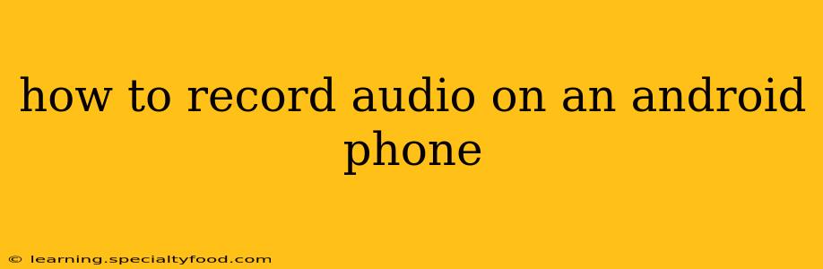 how to record audio on an android phone