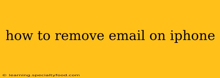 how to remove email on iphone