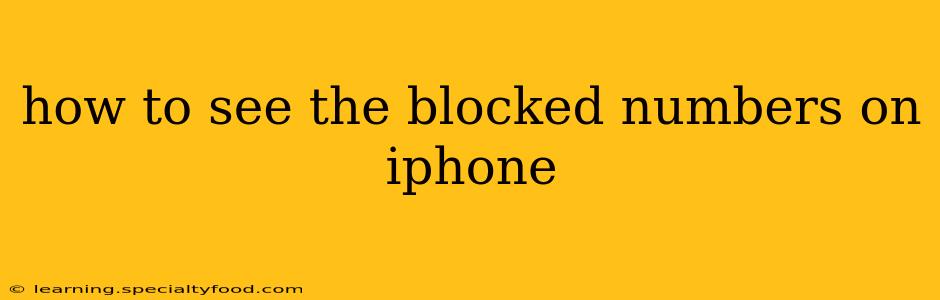 how to see the blocked numbers on iphone