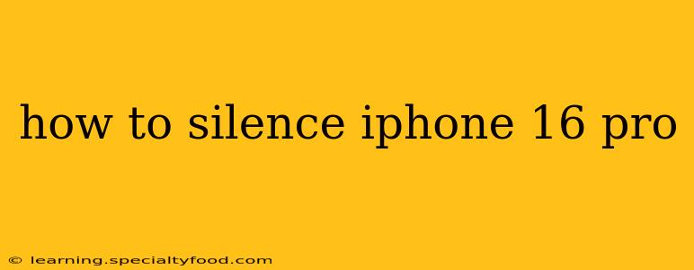 how to silence iphone 16 pro