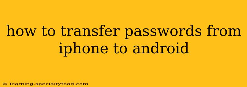how to transfer passwords from iphone to android