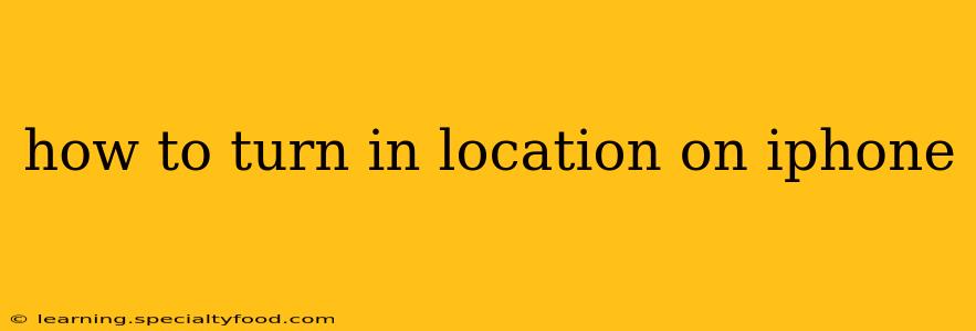 how to turn in location on iphone