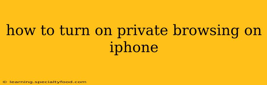 how to turn on private browsing on iphone