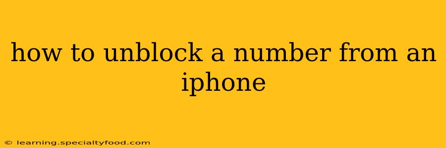 how to unblock a number from an iphone