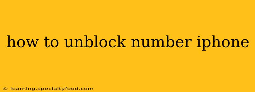 how to unblock number iphone