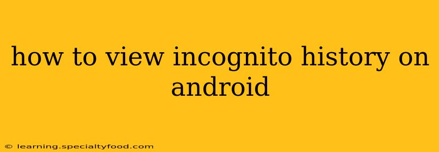 how to view incognito history on android