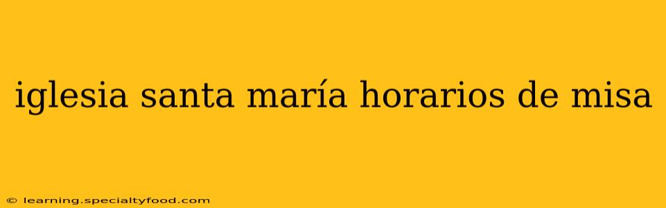 iglesia santa maría horarios de misa
