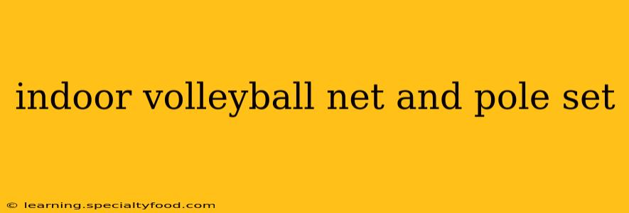 indoor volleyball net and pole set