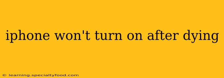 iphone won't turn on after dying
