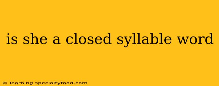 is she a closed syllable word