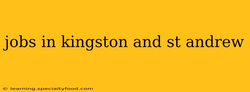 jobs in kingston and st andrew