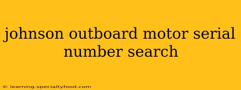 johnson outboard motor serial number search