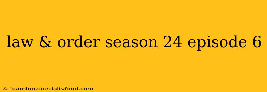 law & order season 24 episode 6