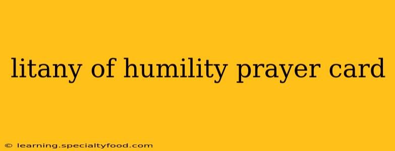 litany of humility prayer card