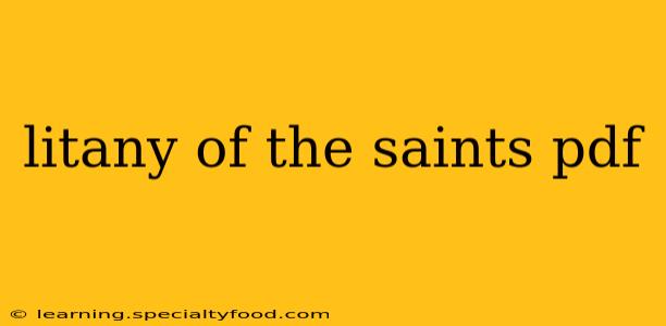 litany of the saints pdf