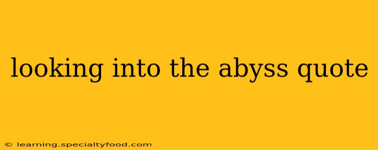 looking into the abyss quote