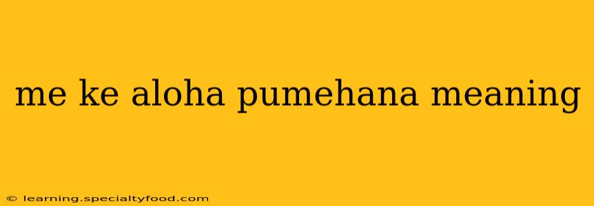 me ke aloha pumehana meaning