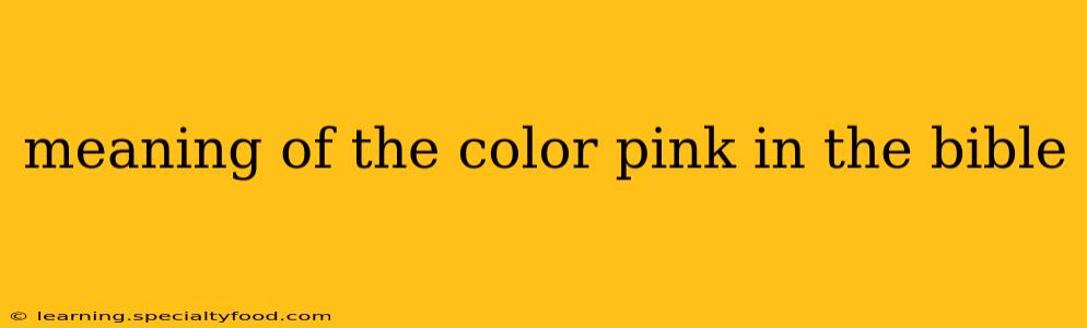 meaning of the color pink in the bible