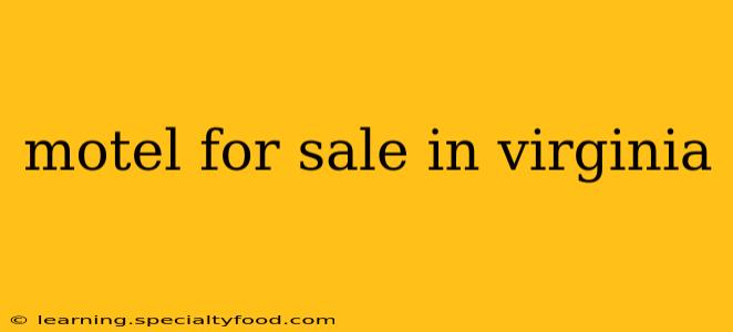 motel for sale in virginia