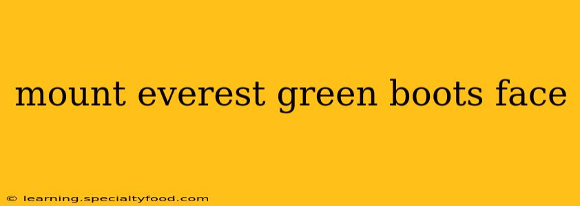 mount everest green boots face