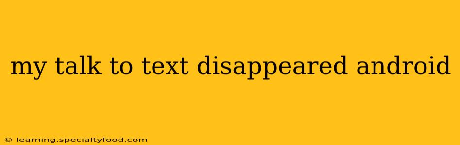 my talk to text disappeared android