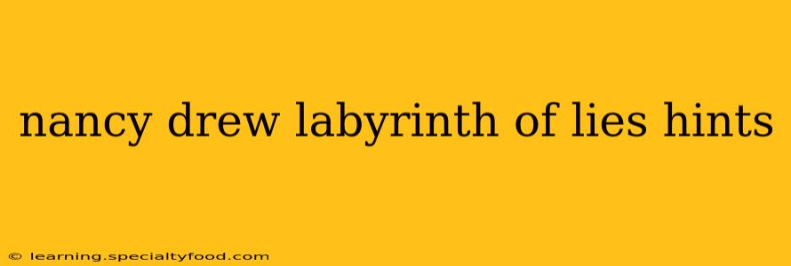 nancy drew labyrinth of lies hints